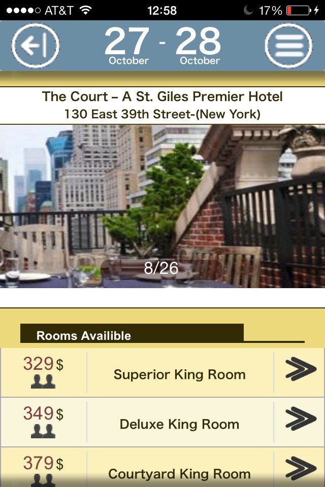Hotel information and room availibles